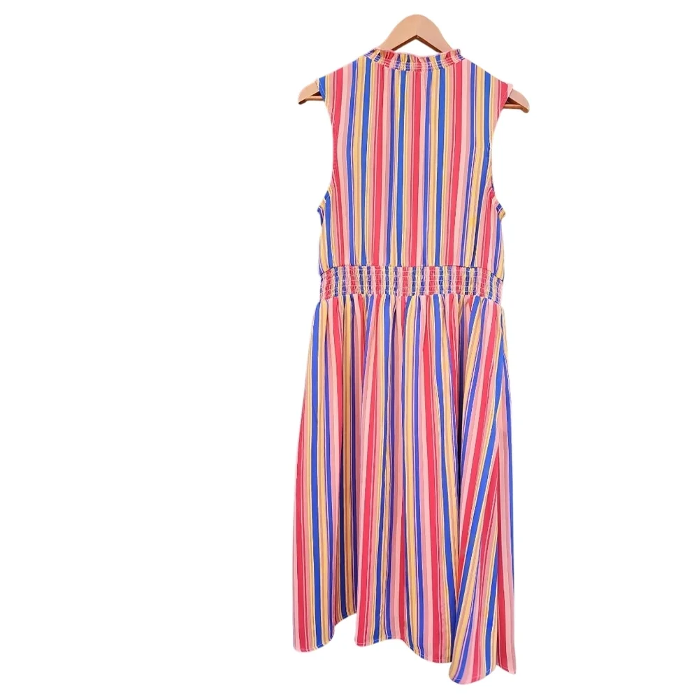 Modcloth Savor The Occasion Multicolor Striped Middi Dress Size L - Picture 7 of 11